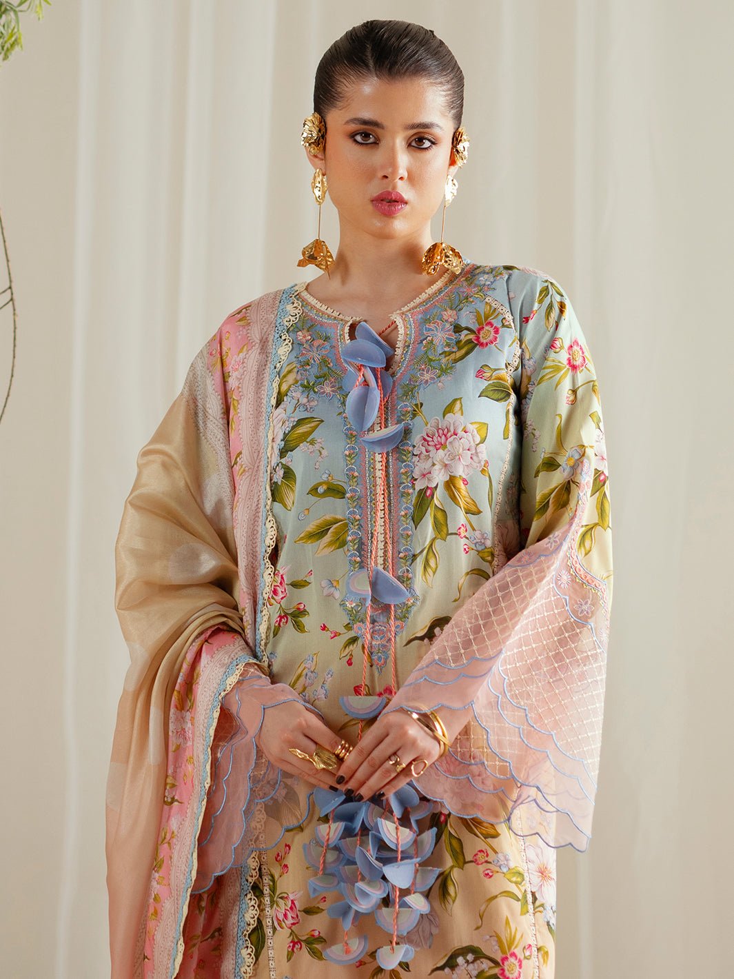 Bin Ilyas | Eres Bonita Viscose 25 | 1105 - A - is Light Pink dress from Bin Ilyas - Ladies Clothes - Maria Faisal