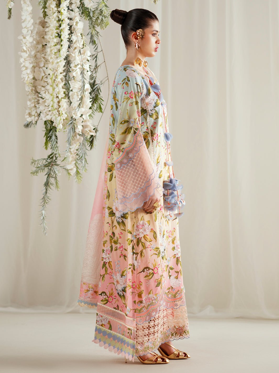 Bin Ilyas | Eres Bonita Viscose 25 | 1105 - A - is Light Pink dress from Bin Ilyas - Ladies Clothes - Maria Faisal