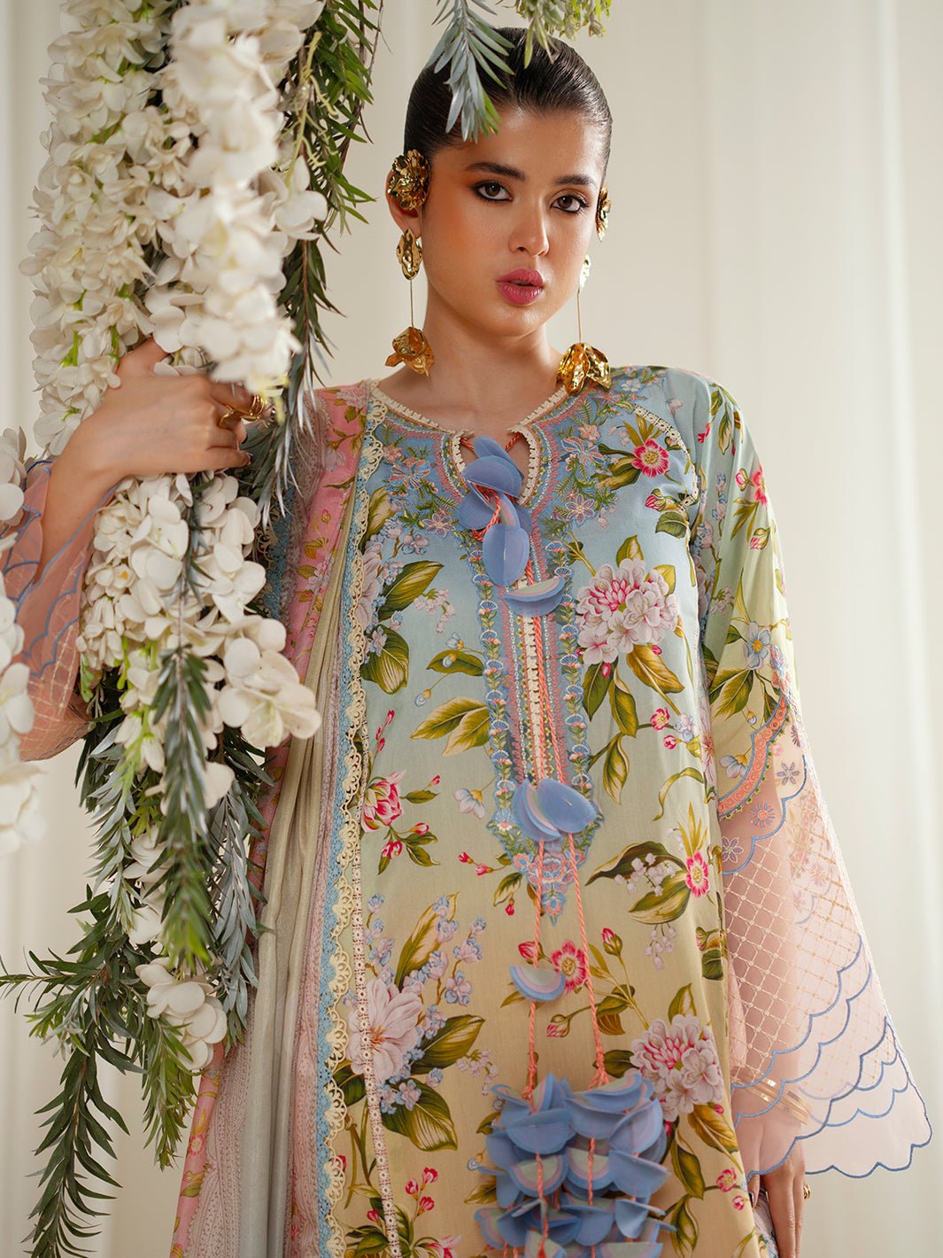 Bin Ilyas | Eres Bonita Viscose 25 | 1105 - A - is Light Pink dress from Bin Ilyas - Ladies Clothes - Maria Faisal