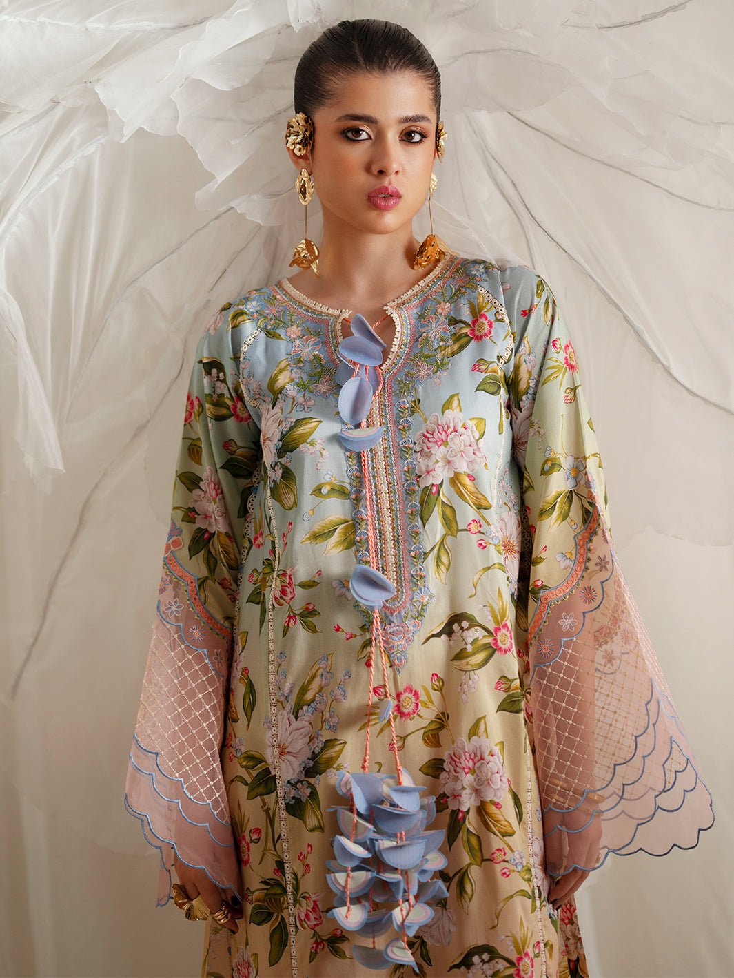 Bin Ilyas | Eres Bonita Viscose 25 | 1105 - A - is Light Pink dress from Bin Ilyas - Ladies Clothes - Maria Faisal