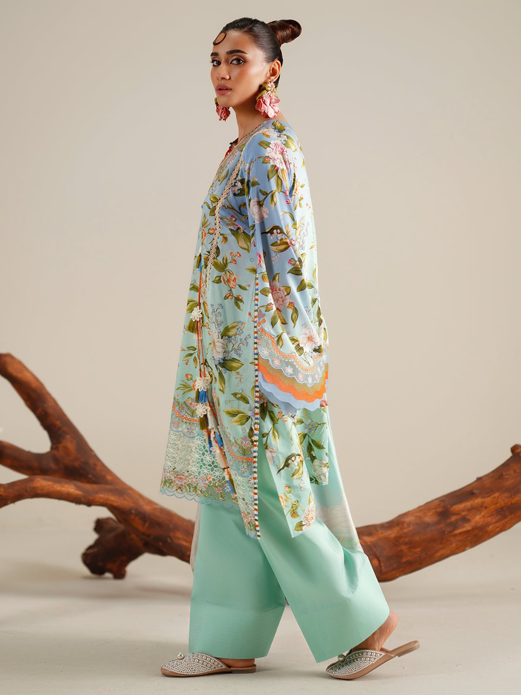 Bin Ilyas | Eres Bonita Viscose 25 | 1105 - B - is Pastel Blue dress from Bin Ilyas - Ladies Clothes - Maria Faisal