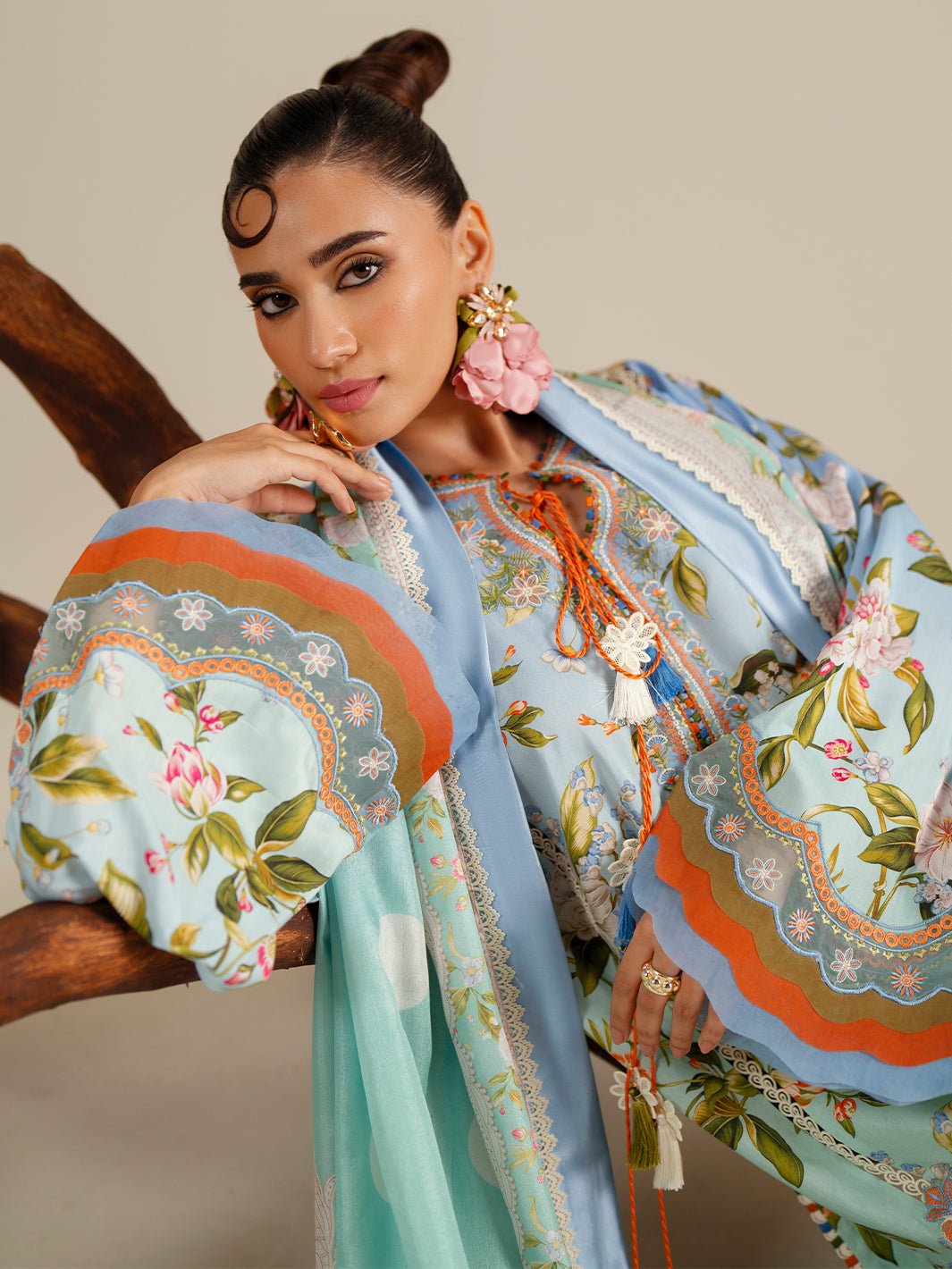 Bin Ilyas | Eres Bonita Viscose 25 | 1105 - B - is Pastel Blue dress from Bin Ilyas - Ladies Clothes - Maria Faisal