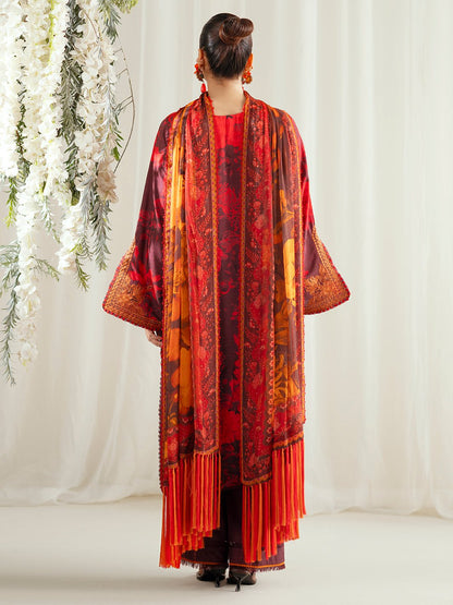 Bin Ilyas | Eres Bonita Viscose 25 | 1106 - A - is Wine Berry dress from Bin Ilyas - Ladies Clothes - Maria Faisal