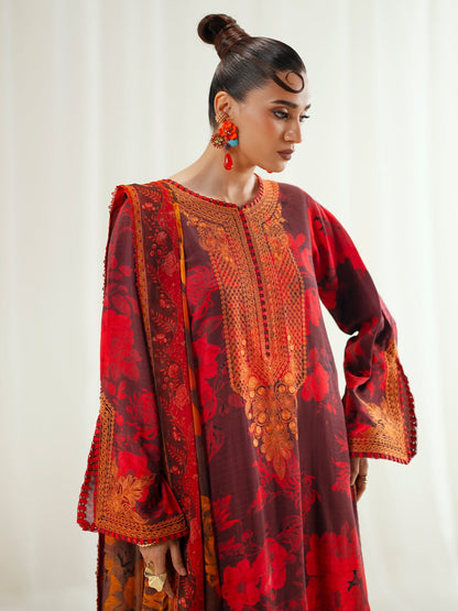 Bin Ilyas | Eres Bonita Viscose 25 | 1106 - A - is Wine Berry dress from Bin Ilyas - Ladies Clothes - Maria Faisal