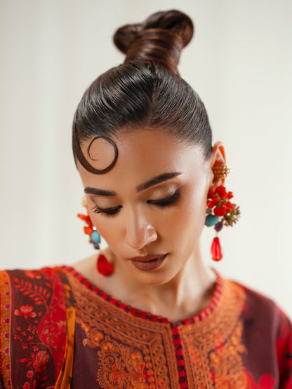 Bin Ilyas | Eres Bonita Viscose 25 | 1106 - A - is Wine Berry dress from Bin Ilyas - Ladies Clothes - Maria Faisal