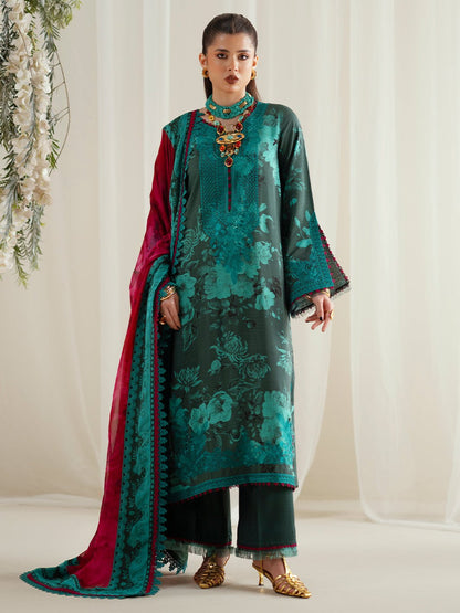 Bin Ilyas | Eres Bonita Viscose 25 | 1106 - B - is Dark Teal Green dress from Bin Ilyas - Ladies Clothes - Maria Faisal