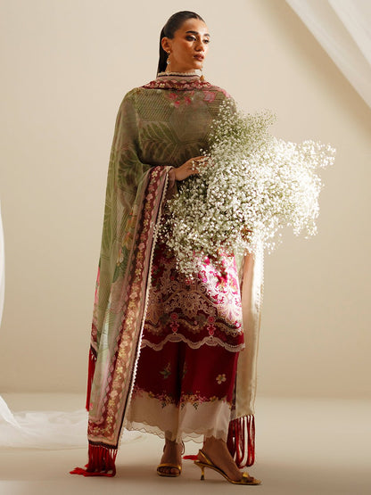 Bin Ilyas | Eres Bonita Viscose 25 | 1107 - B - is Haute Red dress from Bin Ilyas - Ladies Clothes - Maria Faisal