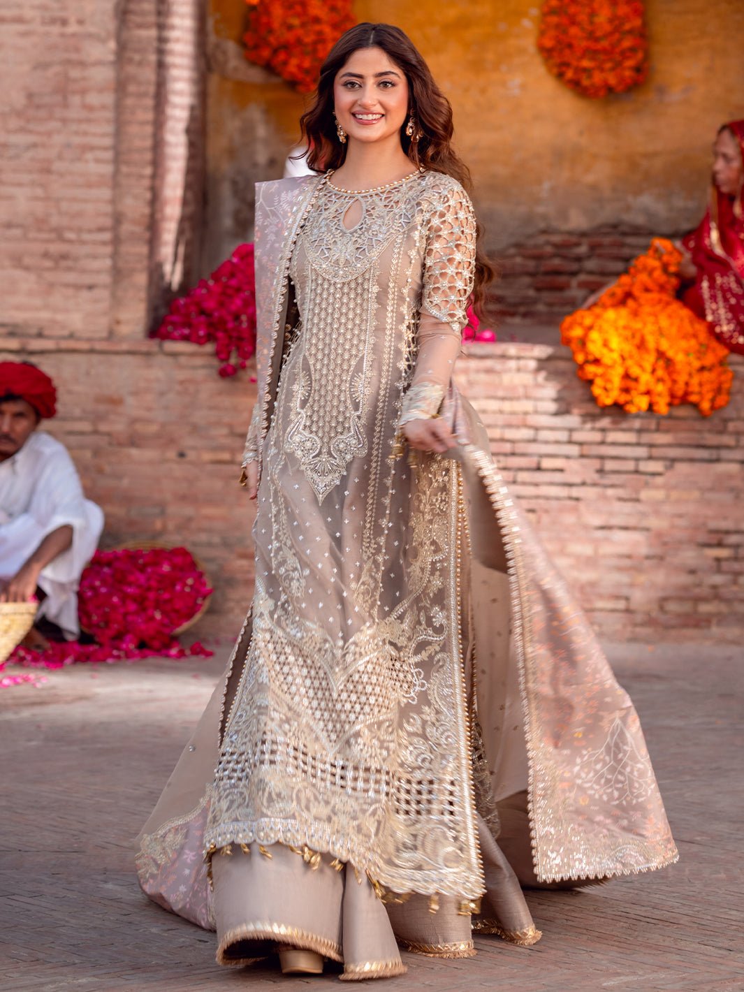 Bin Ilyas | Sona Gachi Luxury Formals | D - 601 - is Cloud Gray dress from Bin Ilyas - Ladies Clothes - Maria Faisal
