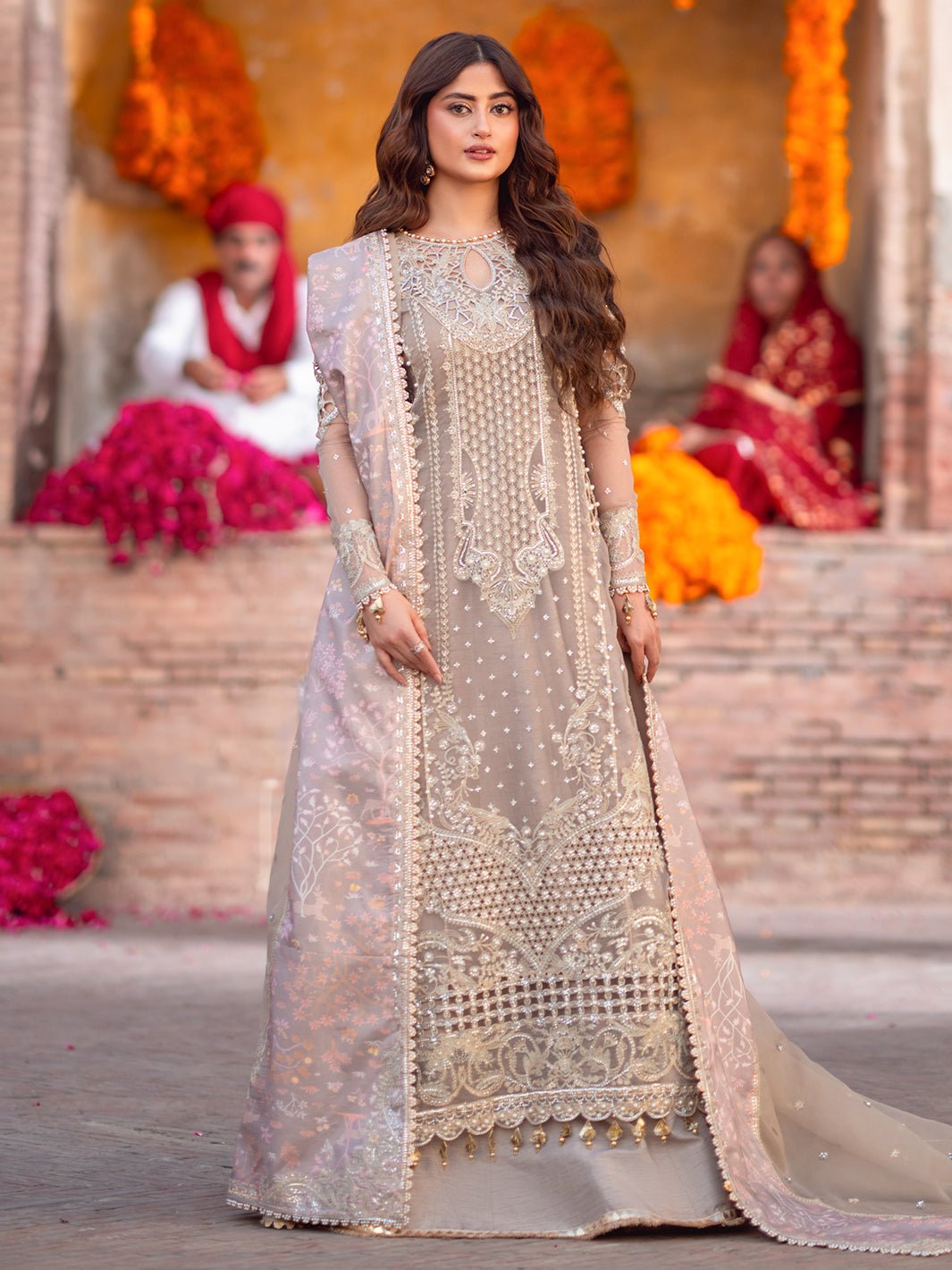 Bin Ilyas | Sona Gachi Luxury Formals | D - 601 - is Cloud Gray dress from Bin Ilyas - Ladies Clothes - Maria Faisal
