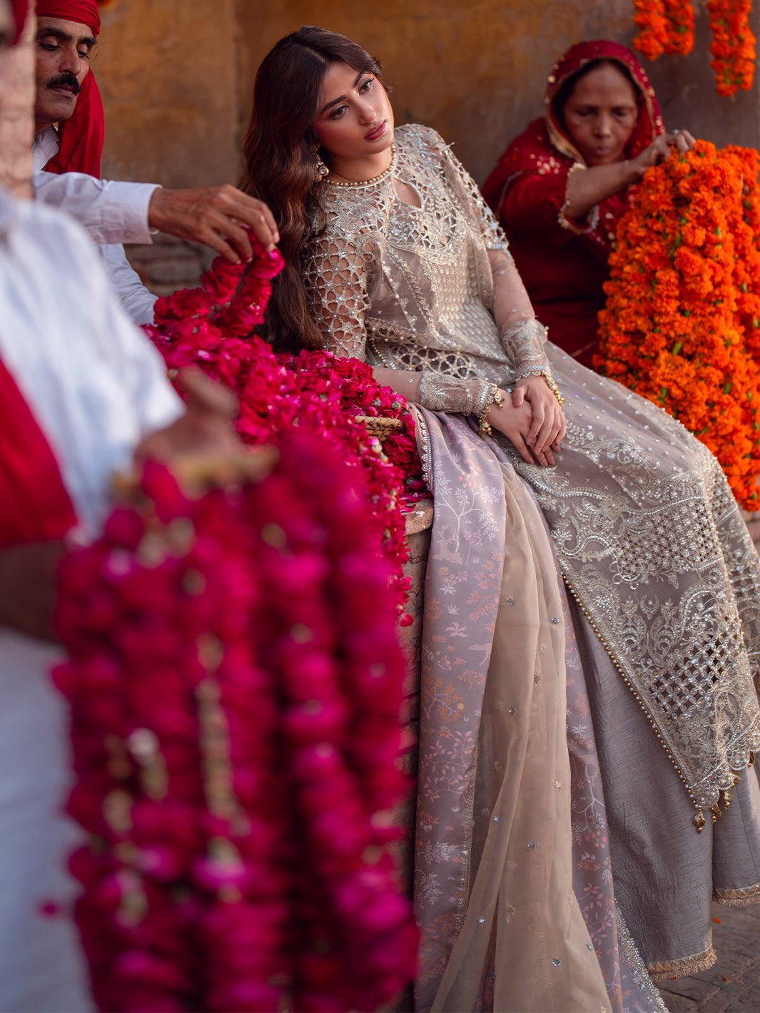 Bin Ilyas | Sona Gachi Luxury Formals | D - 601 - is Cloud Gray dress from Bin Ilyas - Ladies Clothes - Maria Faisal