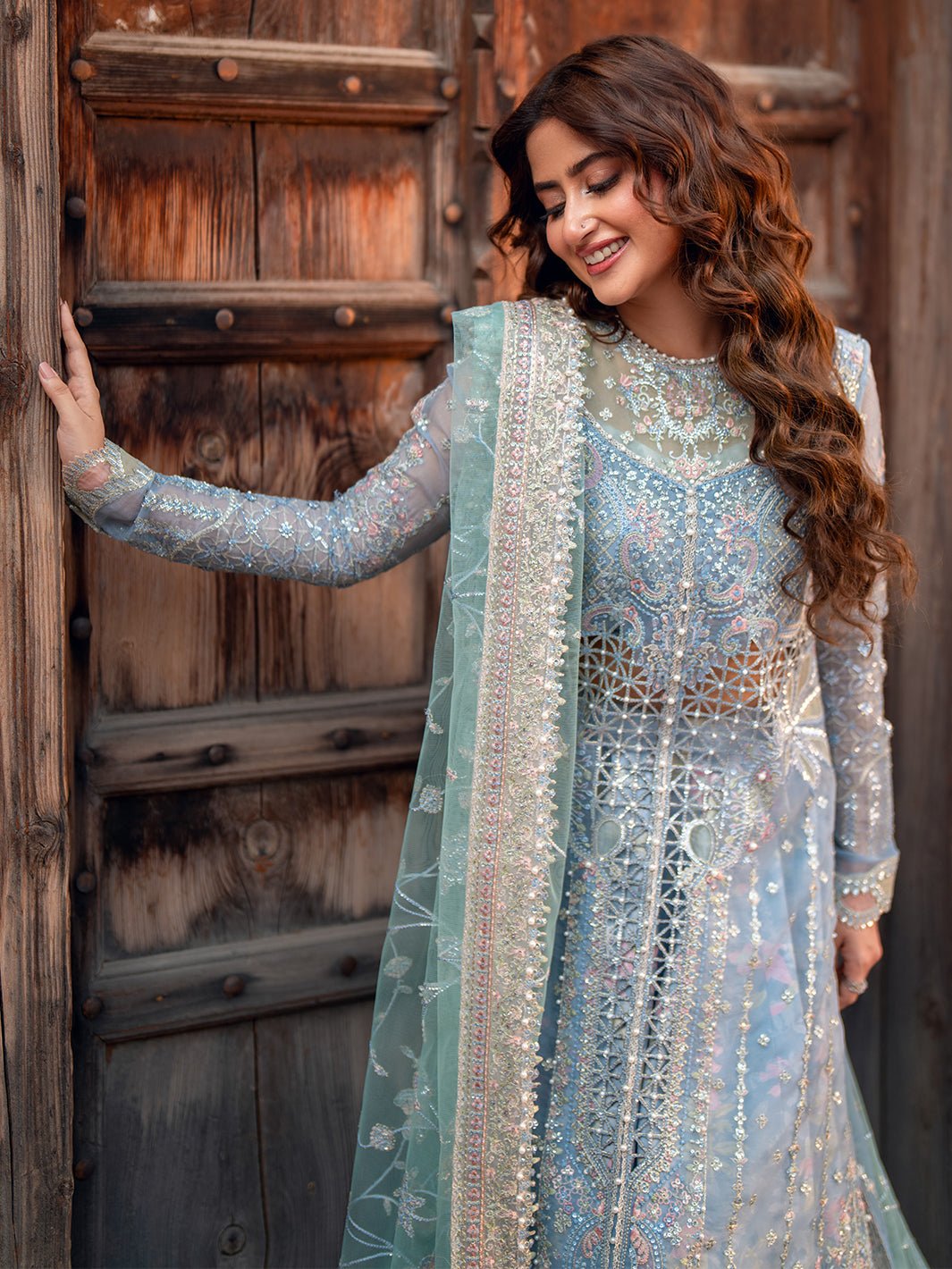 Bin Ilyas | Sona Gachi Luxury Formals | D - 602 - is Light Blue dress from Bin Ilyas - Ladies Clothes - Maria Faisal