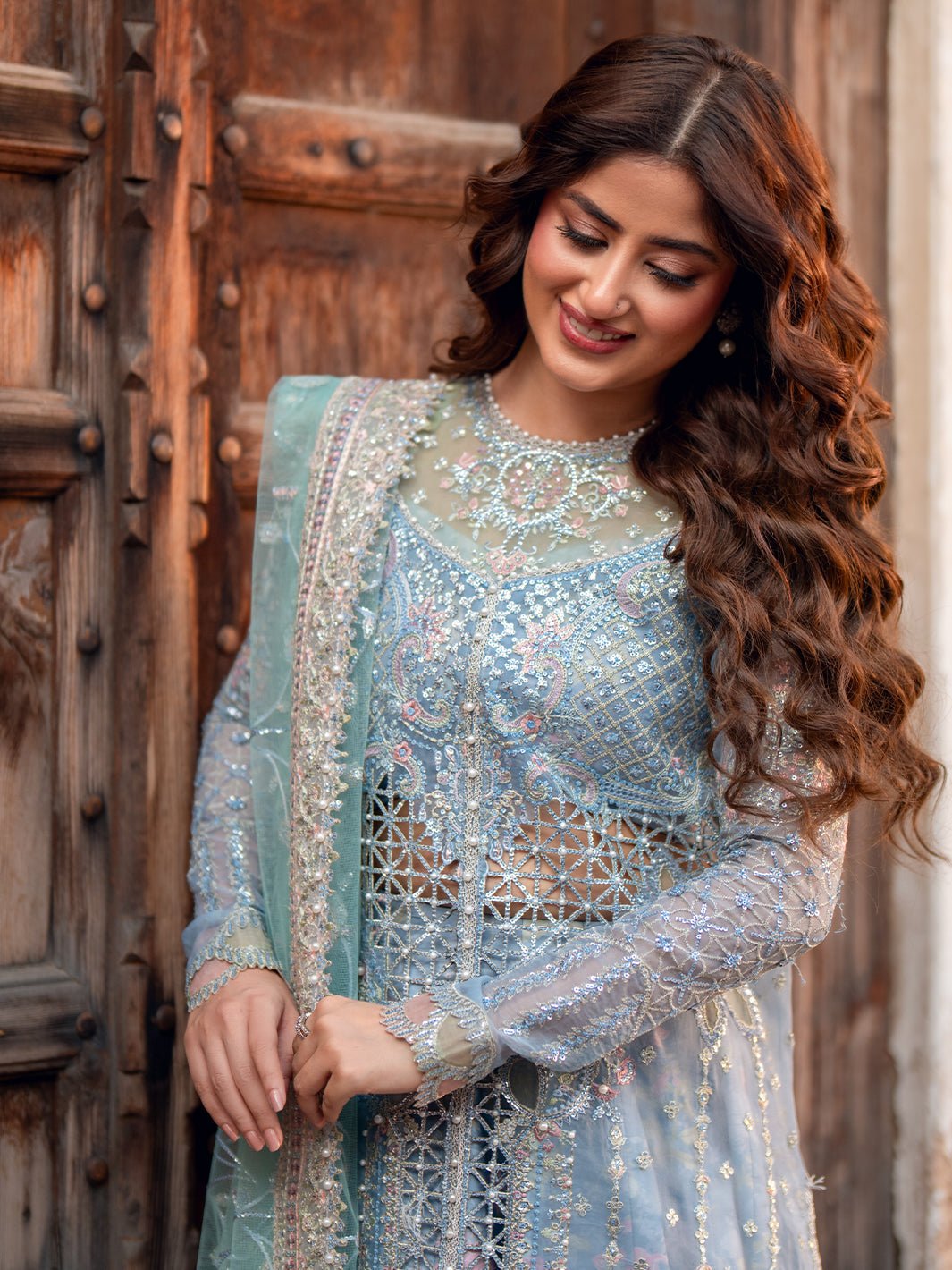 Bin Ilyas | Sona Gachi Luxury Formals | D - 602 - is Light Blue dress from Bin Ilyas - Ladies Clothes - Maria Faisal