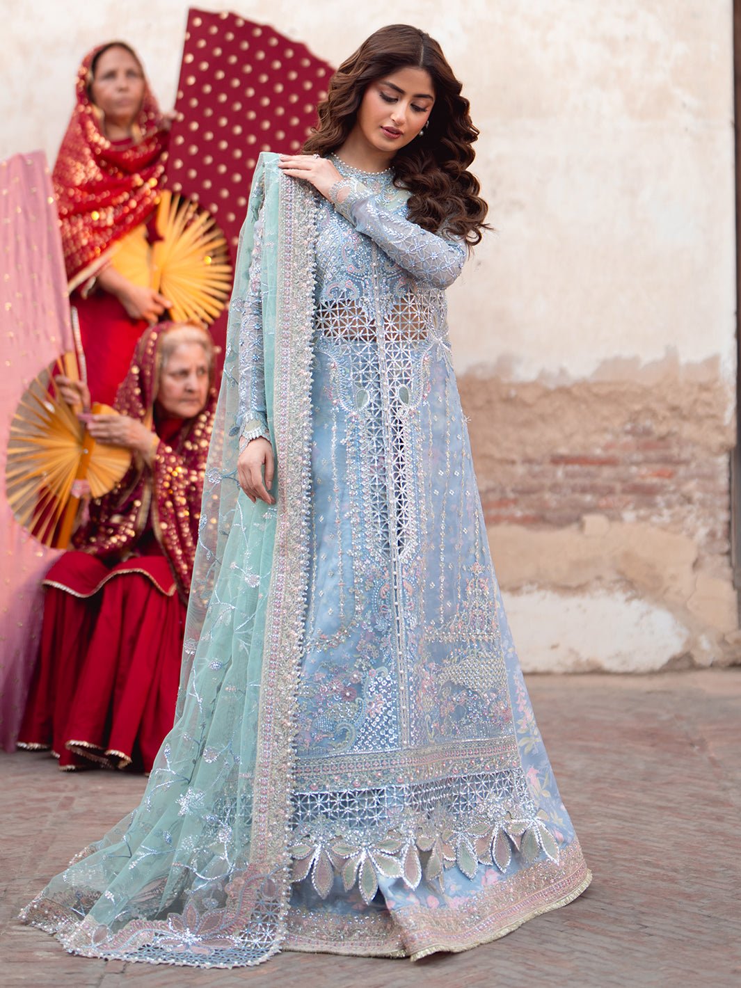 Bin Ilyas | Sona Gachi Luxury Formals | D - 602 - is Light Blue dress from Bin Ilyas - Ladies Clothes - Maria Faisal