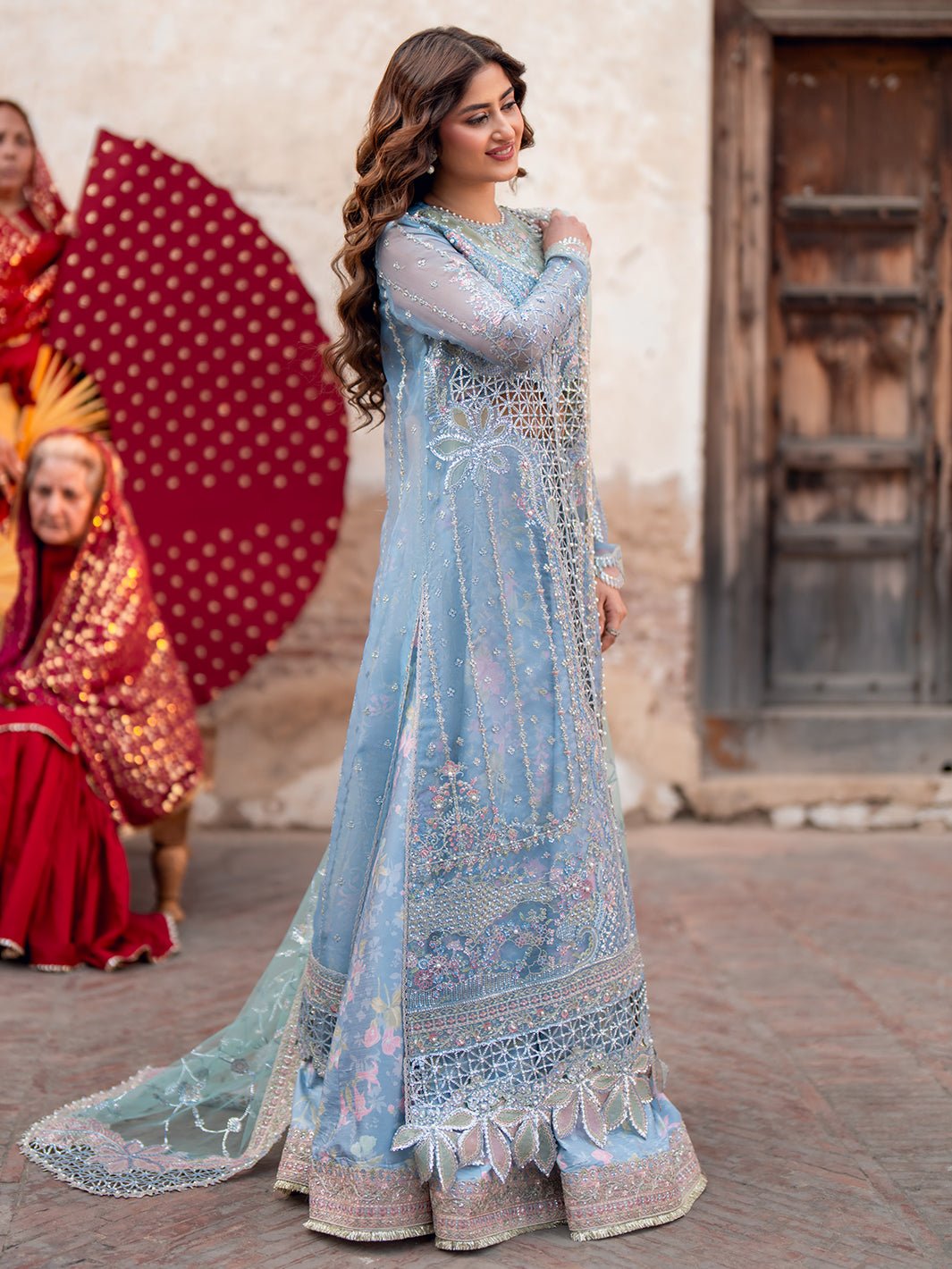 Bin Ilyas | Sona Gachi Luxury Formals | D - 602 - is Light Blue dress from Bin Ilyas - Ladies Clothes - Maria Faisal