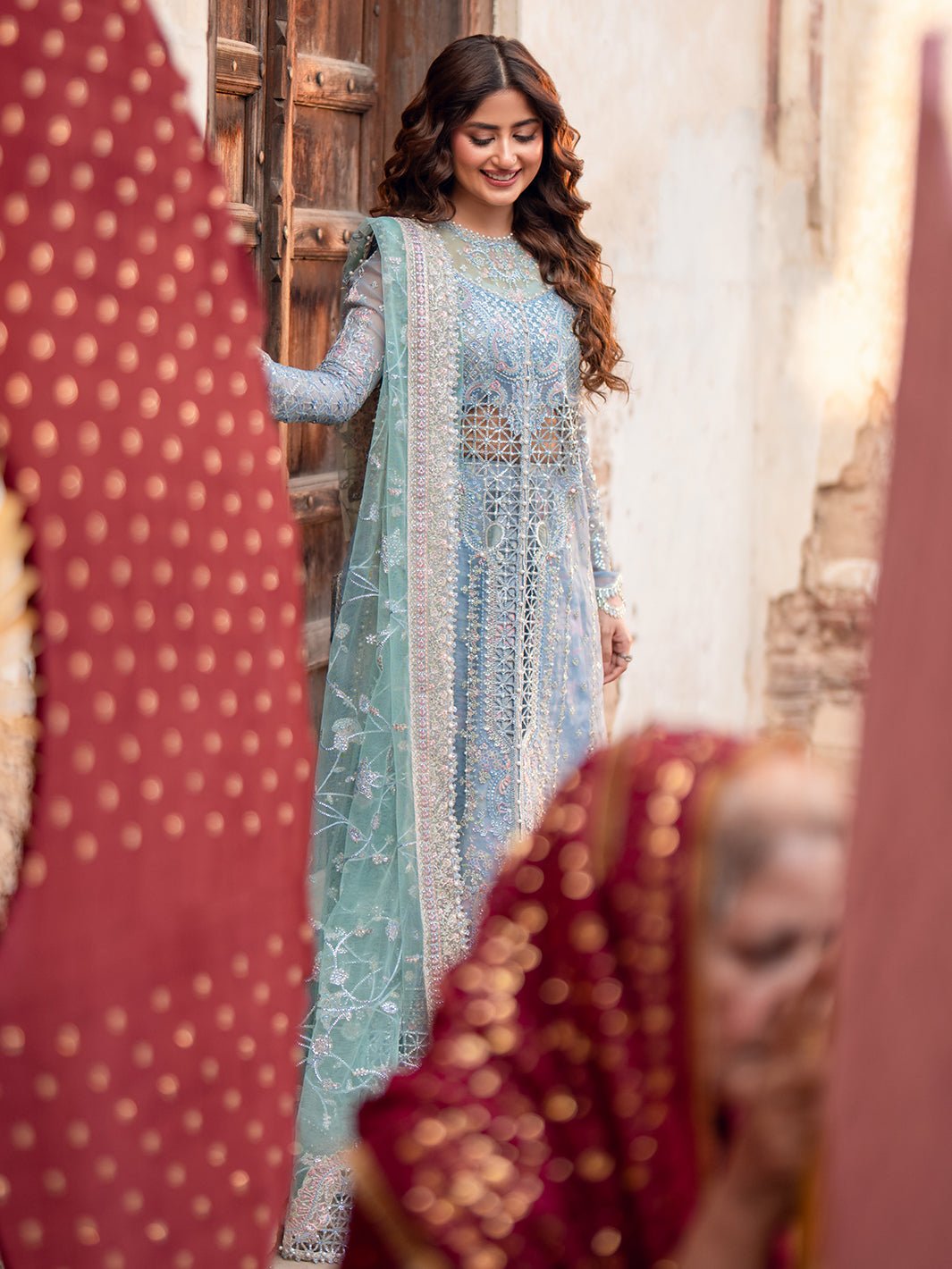 Bin Ilyas | Sona Gachi Luxury Formals | D - 602 - is Light Blue dress from Bin Ilyas - Ladies Clothes - Maria Faisal