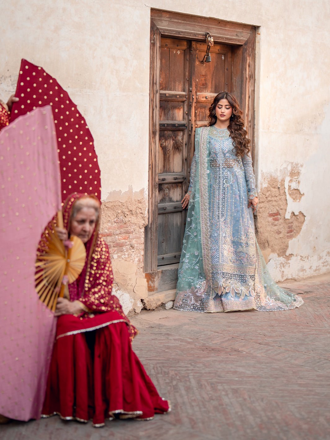 Bin Ilyas | Sona Gachi Luxury Formals | D - 602 - is Light Blue dress from Bin Ilyas - Ladies Clothes - Maria Faisal
