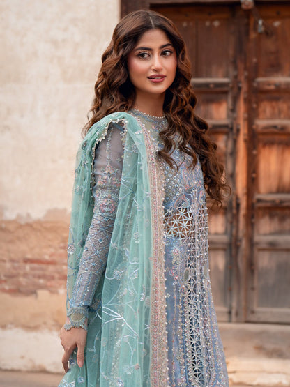 Bin Ilyas | Sona Gachi Luxury Formals | D - 602 - is Light Blue dress from Bin Ilyas - Ladies Clothes - Maria Faisal