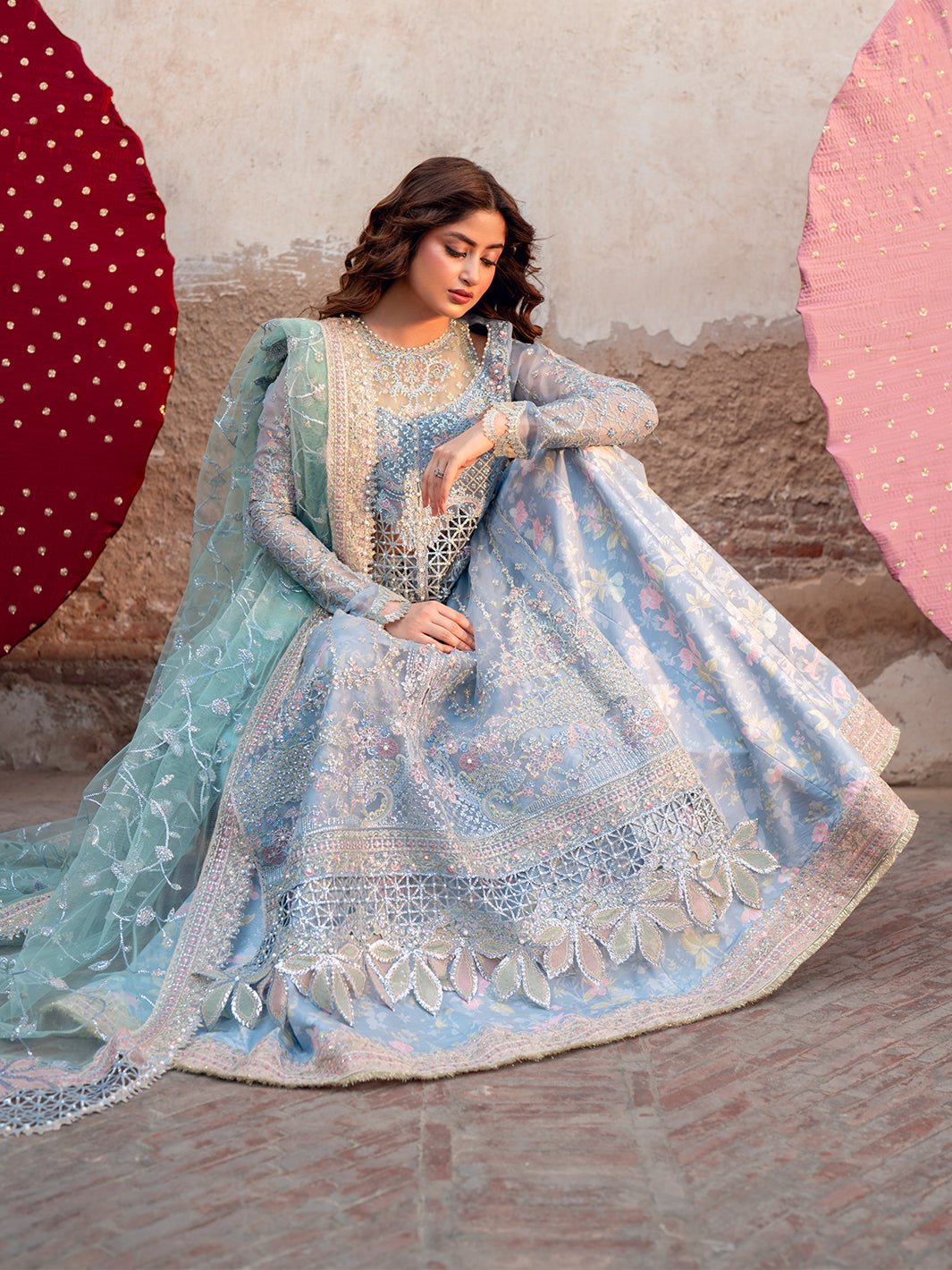 Bin Ilyas | Sona Gachi Luxury Formals | D - 602 - is Light Blue dress from Bin Ilyas - Ladies Clothes - Maria Faisal