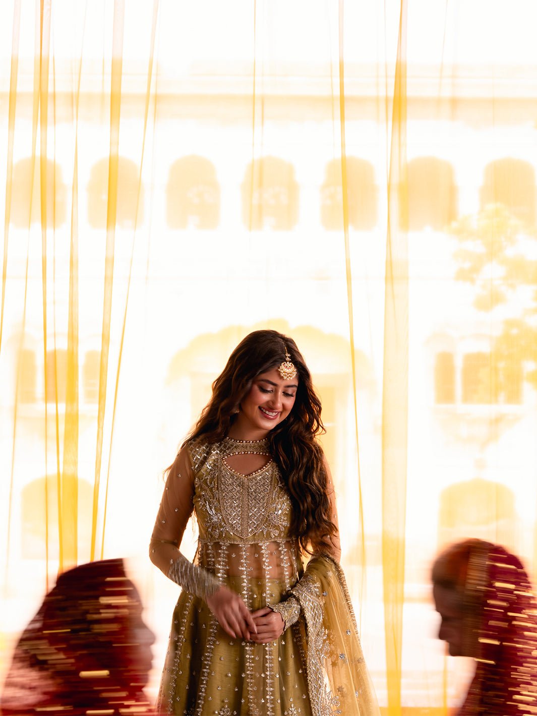 Bin Ilyas | Sona Gachi Luxury Formals | D - 605 - is Mendhi dress from Bin Ilyas - Ladies Clothes - Maria Faisal