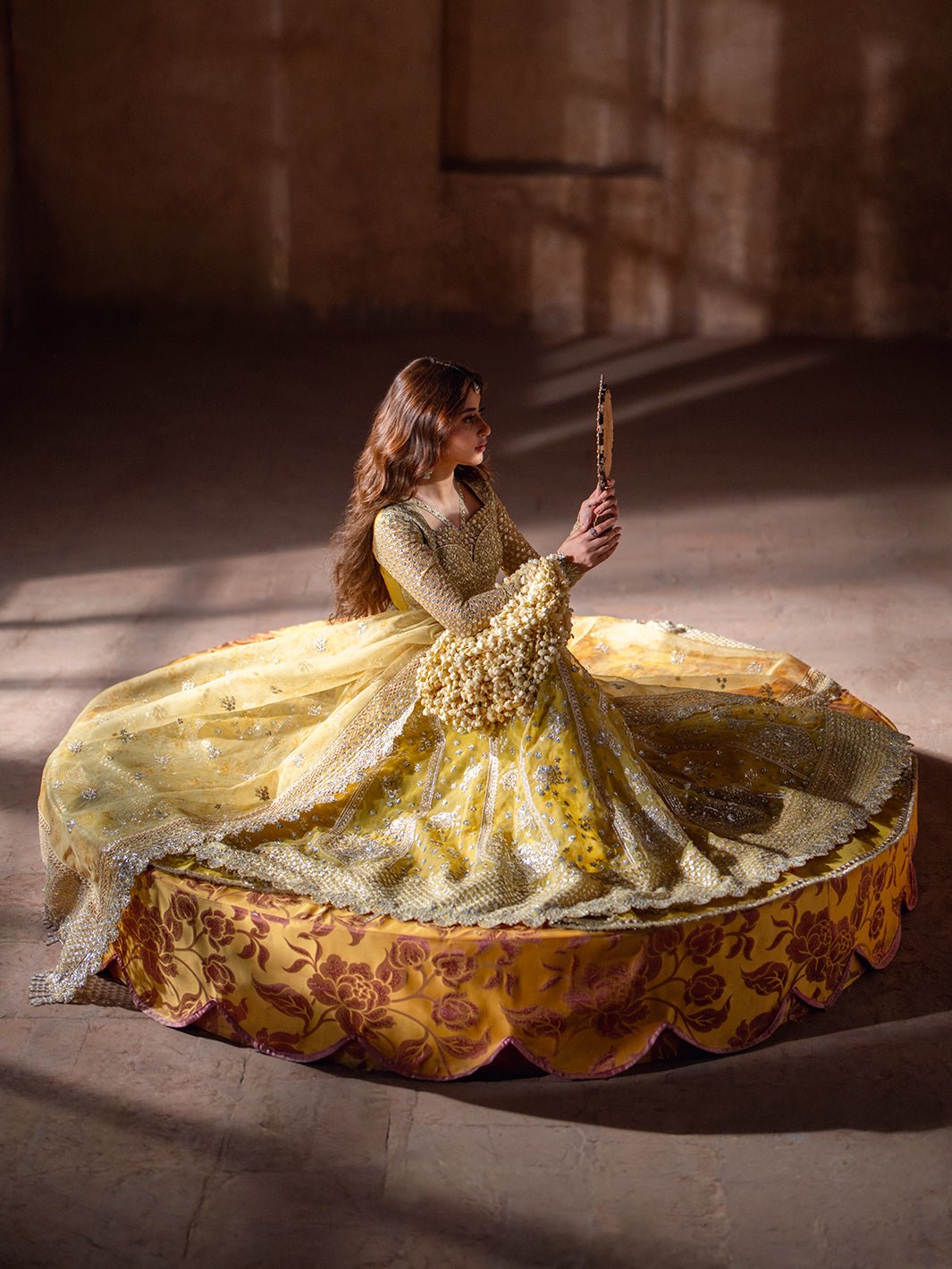 Bin Ilyas | Sona Gachi Luxury Formals | D - 606 - is Lemon Yellow dress from Bin Ilyas - Ladies Clothes - Maria Faisal