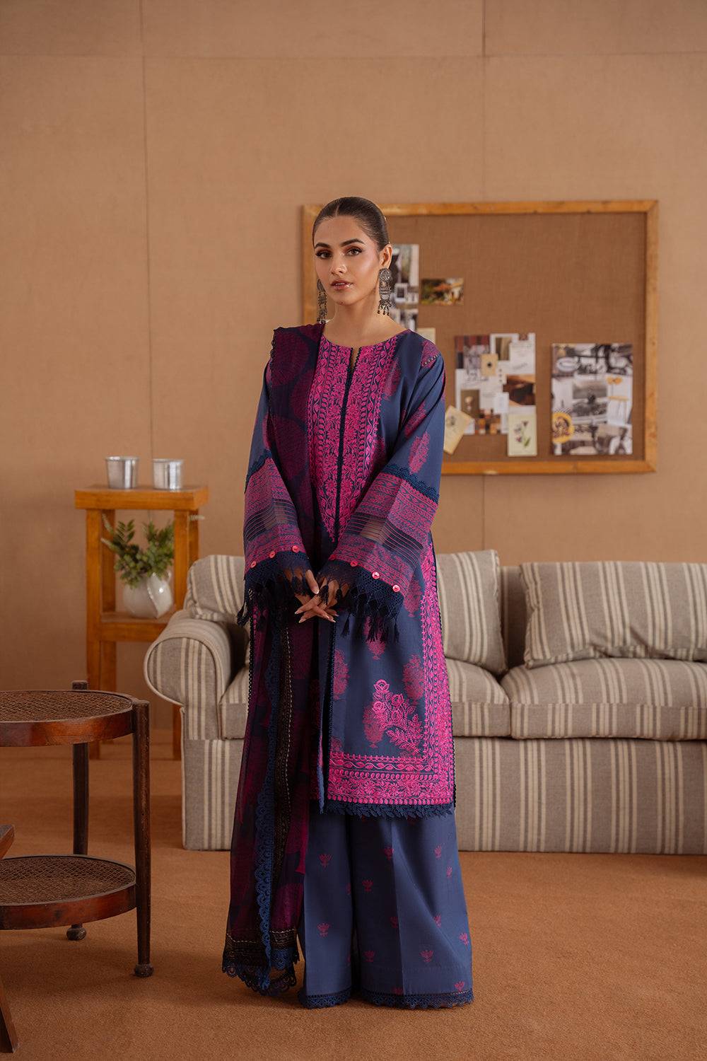 Saira Rizwan | Laanem Summer Lawn 25 | ELARA-B-SRL25-01 by Maria Faisal - Registered Vendor of : Saira Rizwan - type : Ladies Clothes - 100% original wedding dresses