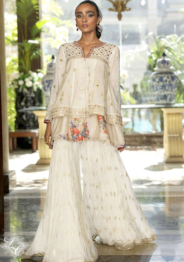 Layla Chatoor | Luxury Pret | Layered Peplum - Luxury Dress - available at Maria Faisal in UK and USA.
