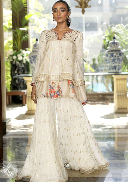 Layla Chatoor | Luxury Pret | Layered Peplum - Luxury Dress - available at Maria Faisal in UK and USA.