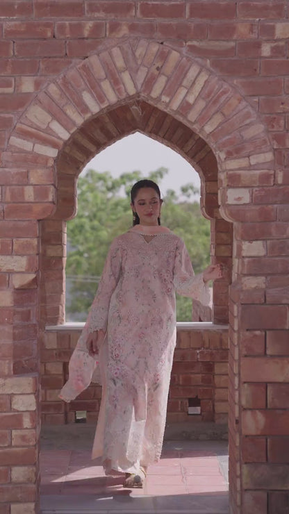 Neeshay | Summer Lines | PEACHLINE - Luxury Dress - available at Maria Faisal in UK and USA.