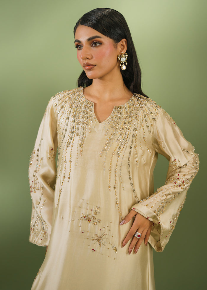 Jeem | Celestial Luxe Formals | CELESTIAL GOLD - Formal Dress - available at Maria Faisal in UK and USA.