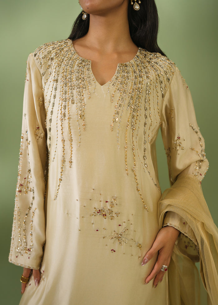 Jeem | Celestial Luxe Formals | CELESTIAL GOLD - Formal Dress - available at Maria Faisal in UK and USA.