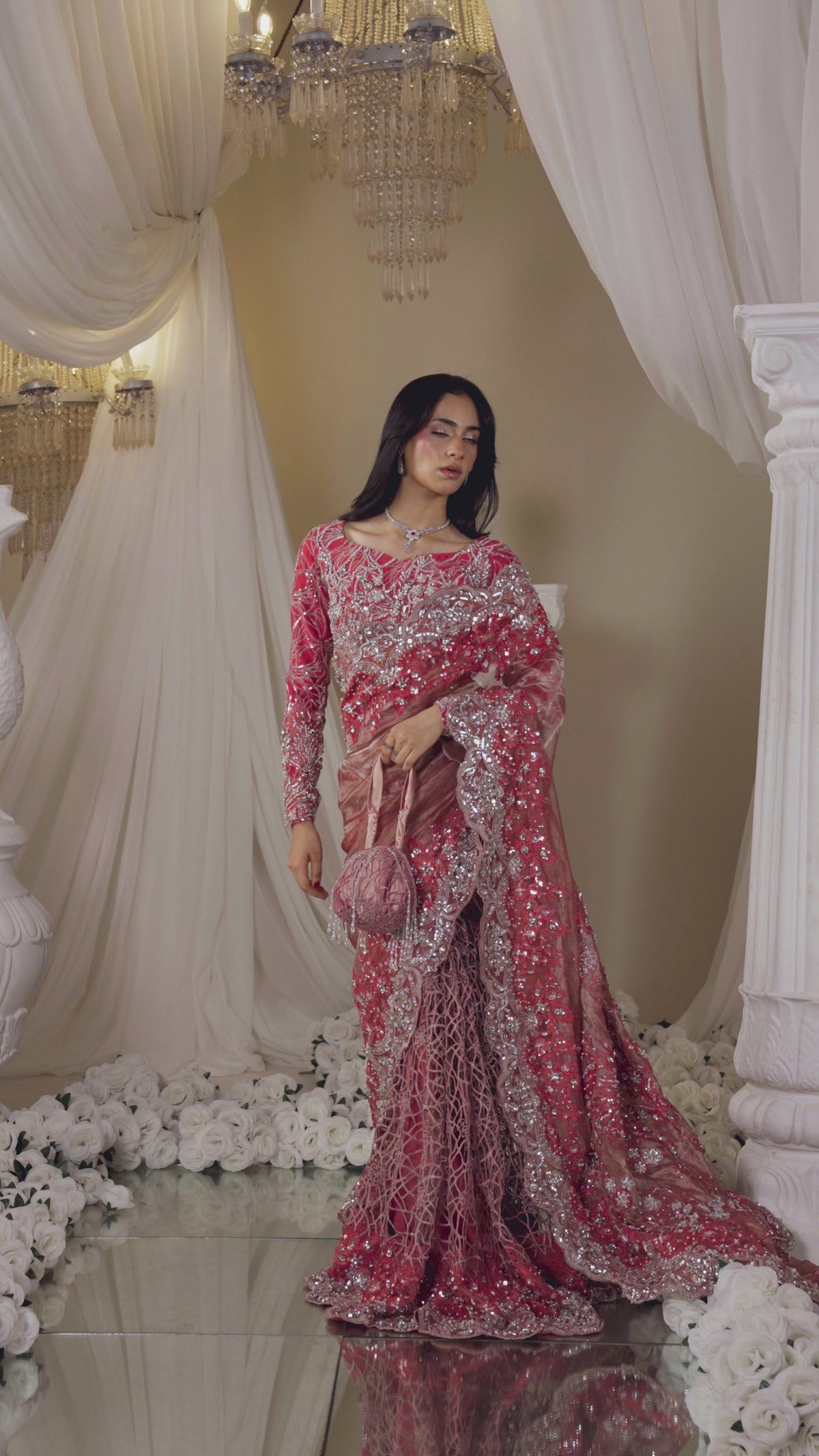 Musferah Saad | Casa Blance |Coral Majesty - Bridal Dress - available at Maria Faisal in UK and USA.