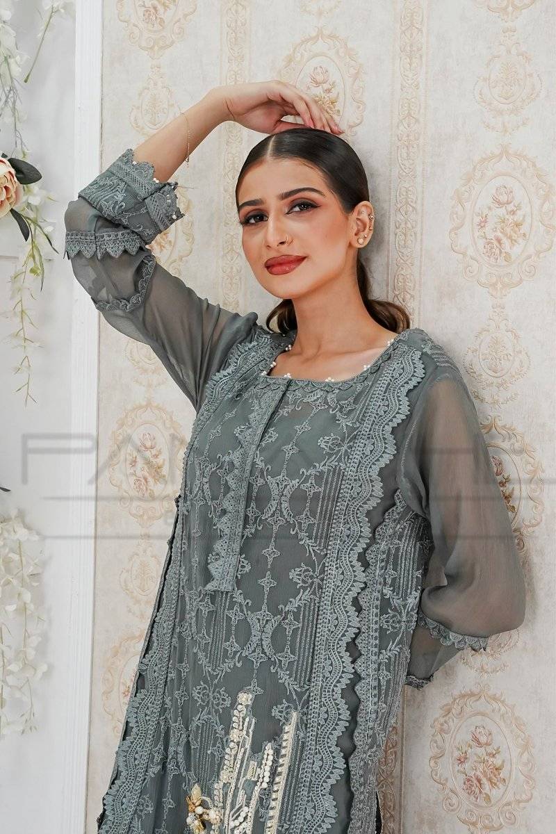 Panache | Pret | Charcoal Charm by Maria Faisal - Registered Vendor of : Panache By Mona - type : Ladies Clothes - 100% original wedding dresses