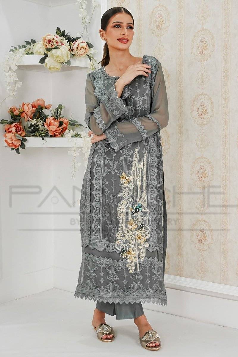 Panache | Pret | Charcoal Charm by Maria Faisal - Registered Vendor of : Panache By Mona - type : Ladies Clothes - 100% original wedding dresses