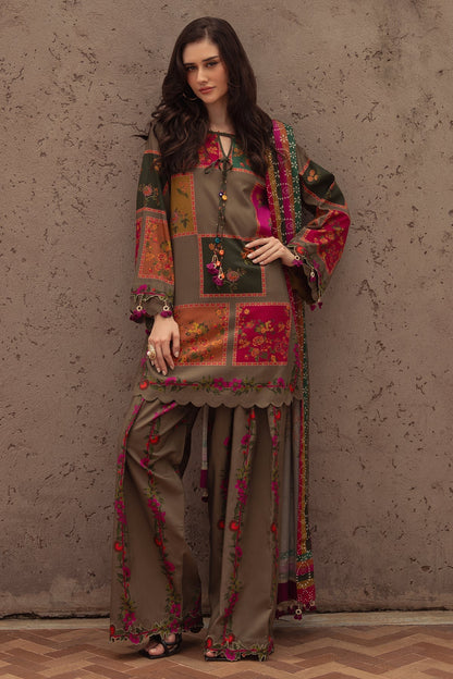 Charizma | C Prints Winter 25 | 3 - PC Unstitched Printed Linen Collection CPW5 - 03 - is Brown dress from Charizma - Ladies Clothes - Maria Faisal