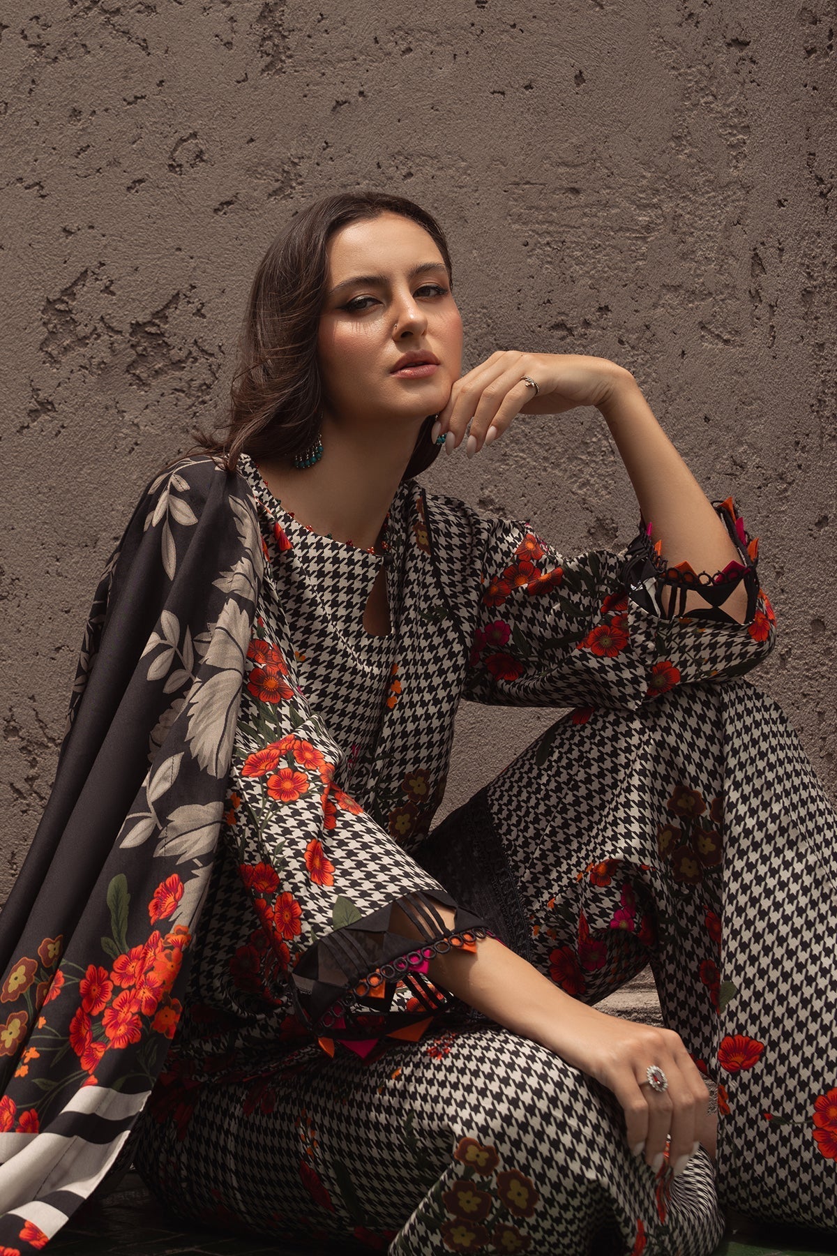 Charizma | C Prints Winter 25 | 3 - PC Unstitched Printed Linen Collection CPW5 - 04 - is Black dress from Charizma - Ladies Clothes - Maria Faisal