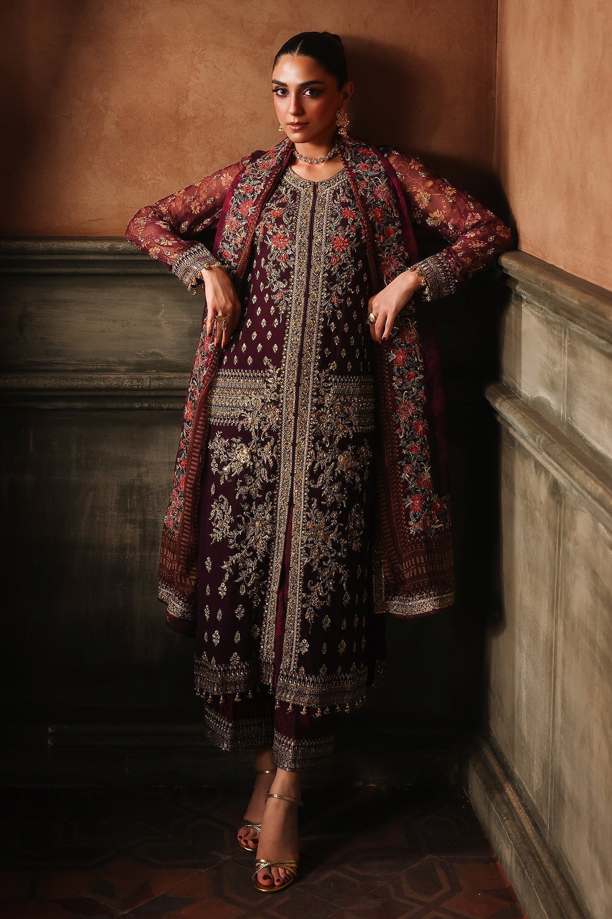 Charizma | Dastan e Jashan | DJW5 - 07 C - is Maroon dress from Charizma - Ladies Clothes - Maria Faisal