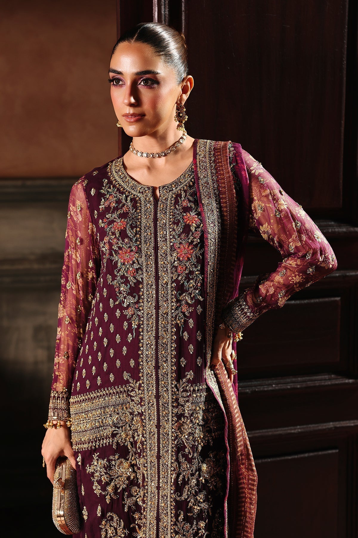 Charizma | Dastan e Jashan | DJW5 - 07 C - is Maroon dress from Charizma - Ladies Clothes - Maria Faisal
