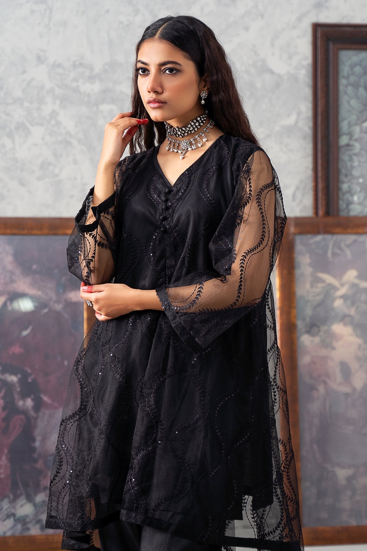 Charizma | Festive Pret | CMA - 3 - 256 BB - is Black dress from Charizma - Ladies Clothes - Maria Faisal