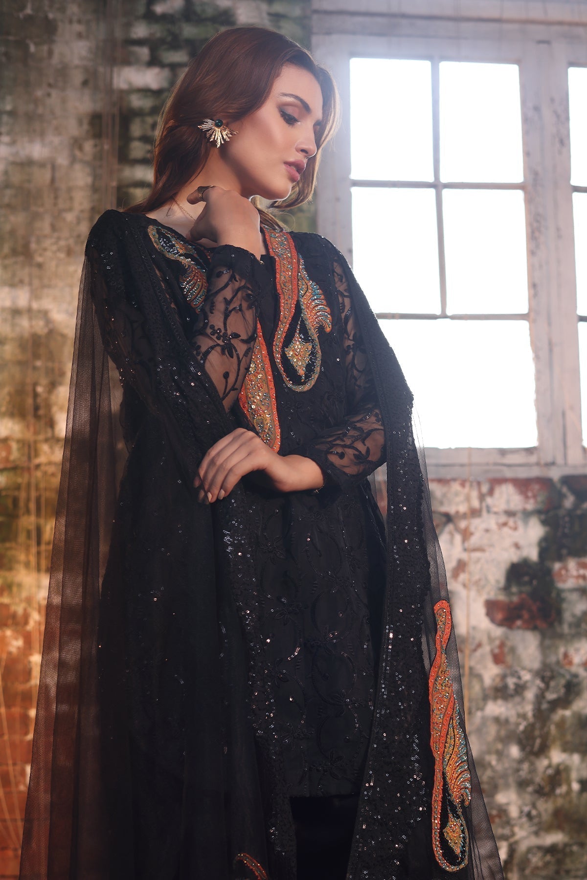Charizma | Festive Pret | CMA - 4 - 051 BB - is Black dress from Charizma - Ladies Clothes - Maria Faisal