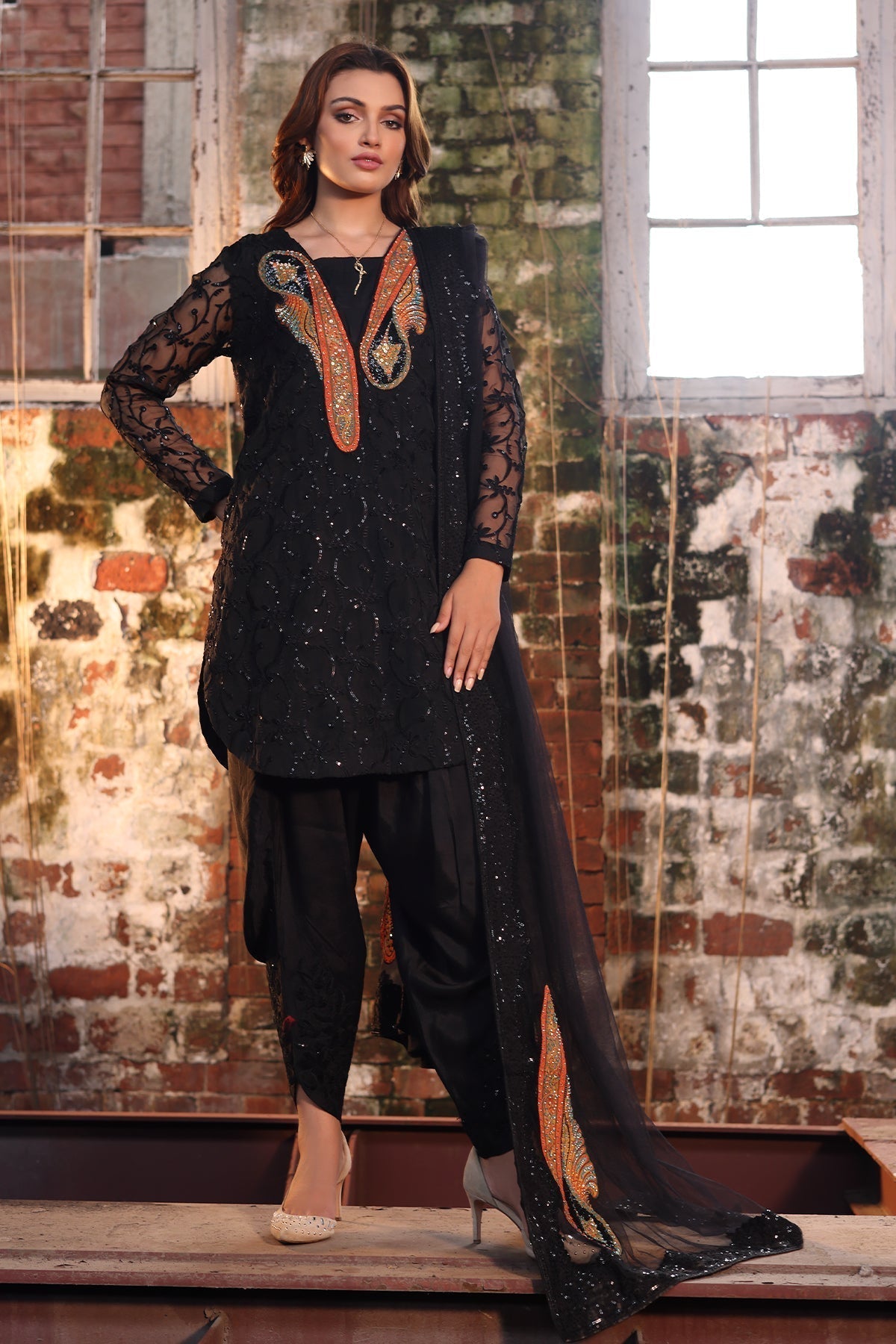 Charizma | Festive Pret | CMA - 4 - 051 BB - is Black dress from Charizma - Ladies Clothes - Maria Faisal