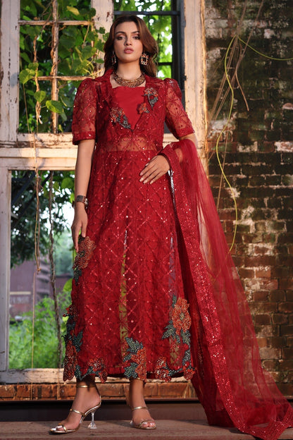 Charizma | Festive Pret | CMA - 4 - 052 - is Maroon dress from Charizma - Ladies Clothes - Maria Faisal