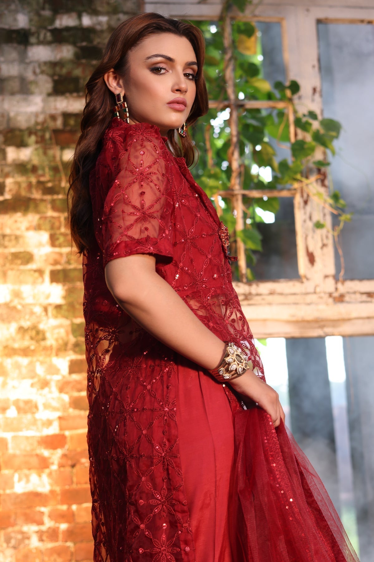 Charizma | Festive Pret | CMA - 4 - 052 - is Maroon dress from Charizma - Ladies Clothes - Maria Faisal