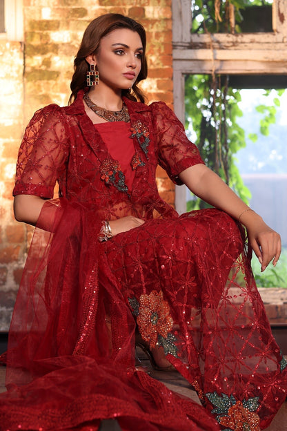 Charizma | Festive Pret | CMA - 4 - 052 - is Maroon dress from Charizma - Ladies Clothes - Maria Faisal