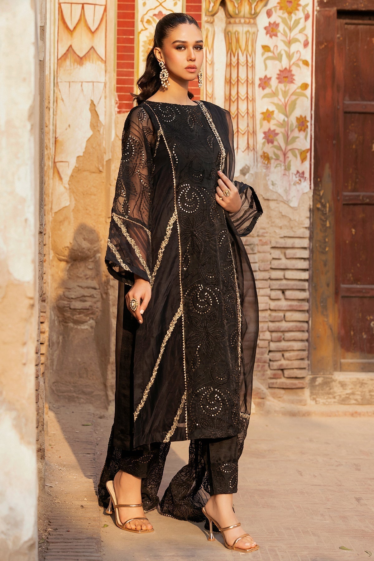 Charizma | Festive Pret | CMA - 4 - 115 LL - is Black dress from Charizma - Ladies Clothes - Maria Faisal