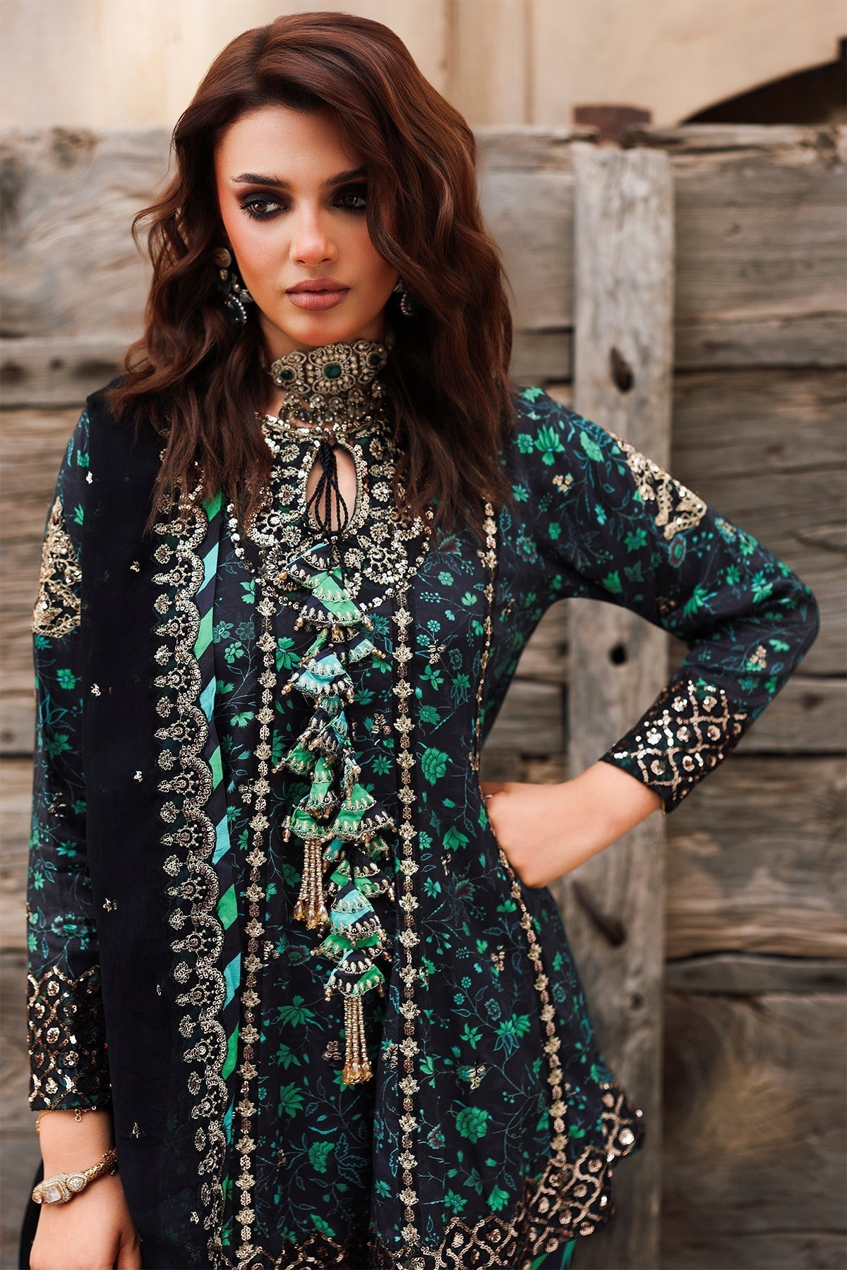 Charizma | Festive Pret | CMA - 5 - 032 G - is Green dress from Charizma - Ladies Clothes - Maria Faisal