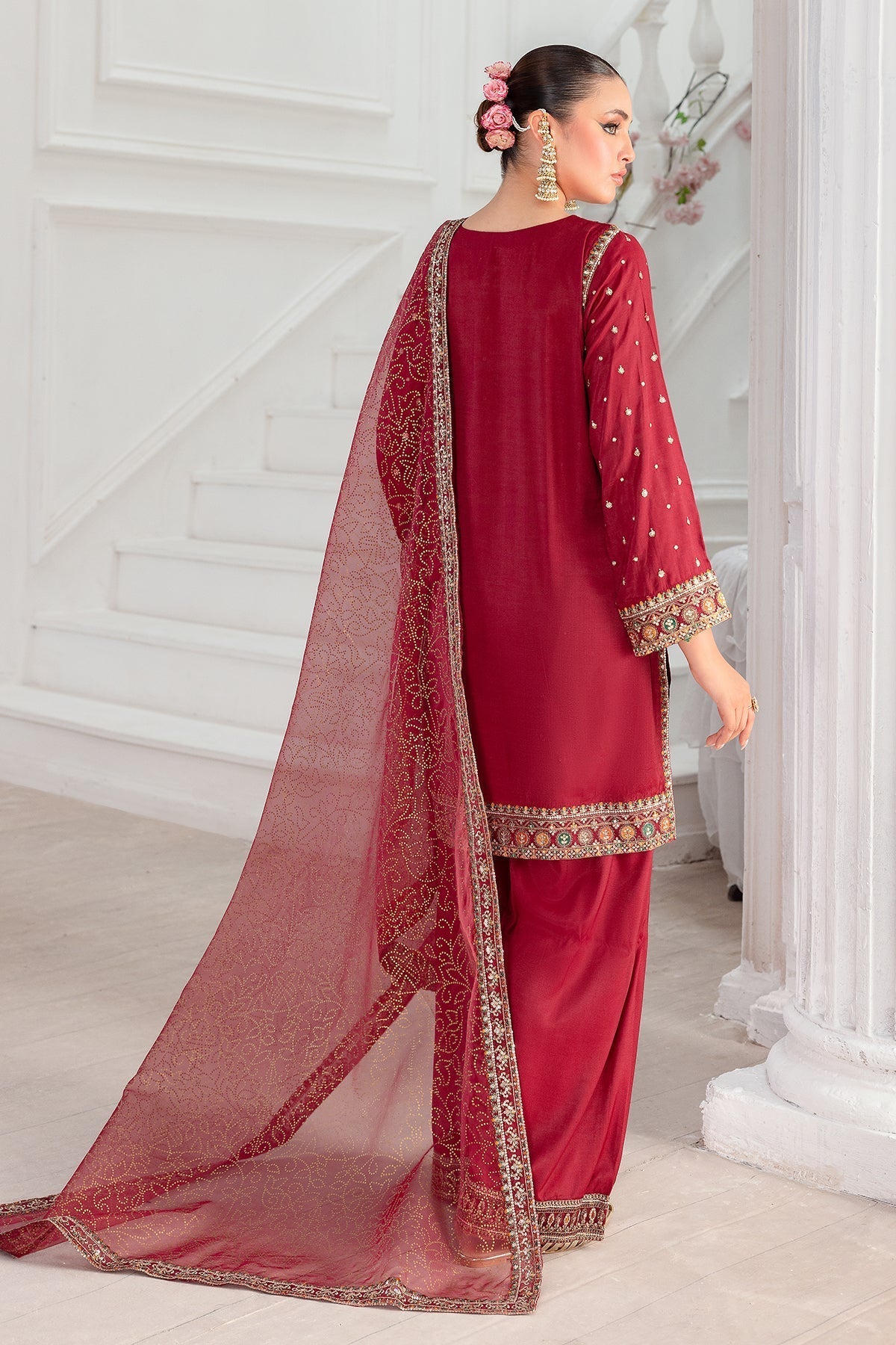 Charizma | Festive Pret | CMA - 5 - 048 R - is Red dress from Charizma - Ladies Clothes - Maria Faisal
