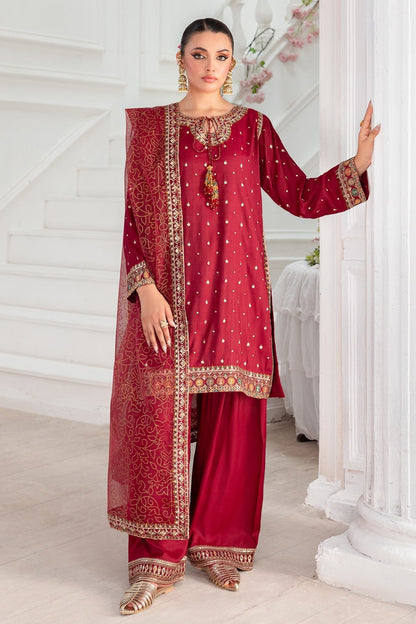 Charizma | Festive Pret | CMA - 5 - 048 R - is Red dress from Charizma - Ladies Clothes - Maria Faisal