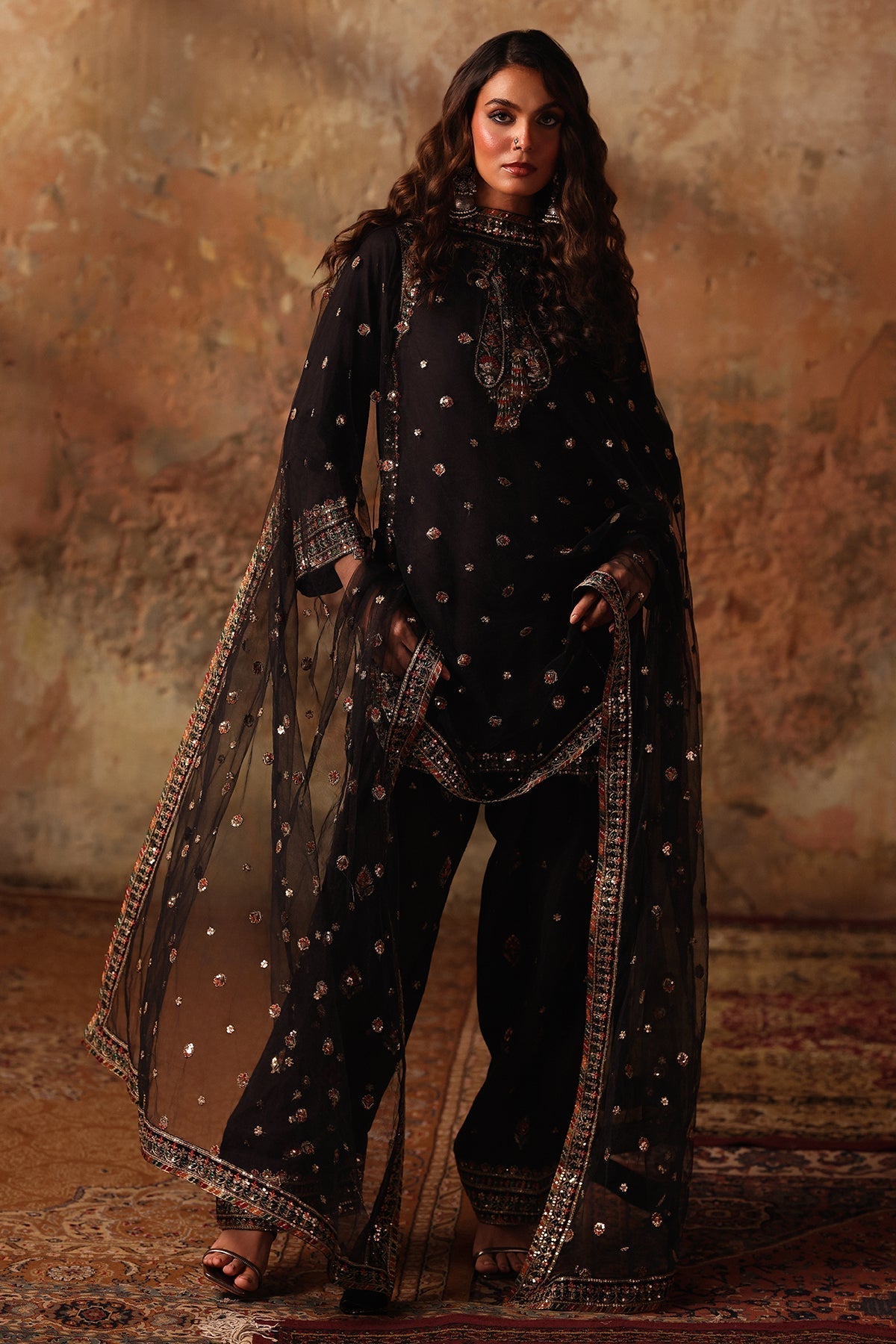 Charizma | Festive Pret | CMA - 5 - 065 B - is Black dress from Charizma - Ladies Clothes - Maria Faisal