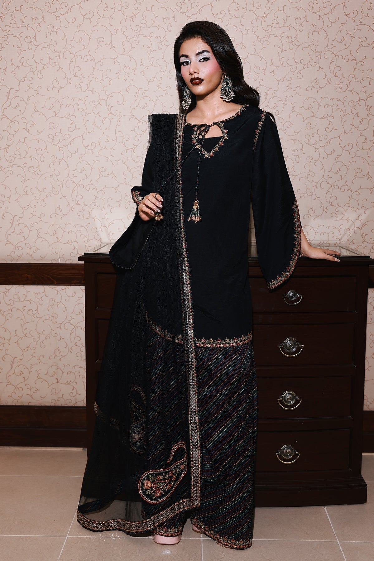 Charizma | Festive Pret | CMA - 5 - 084 B - is Black dress from Charizma - Ladies Clothes - Maria Faisal