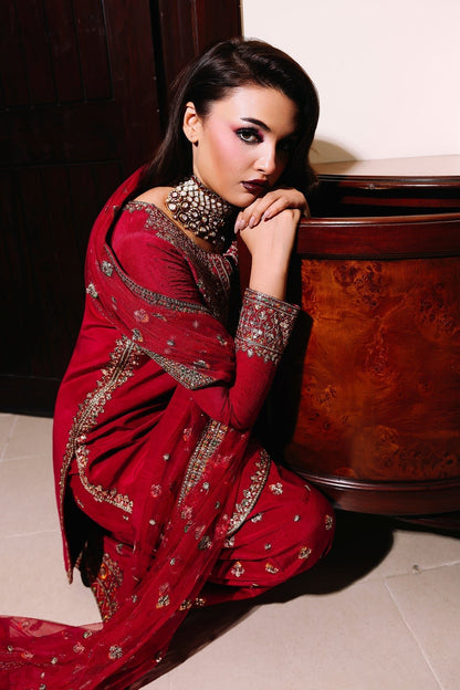 Charizma | Festive Pret | CMA - 5 - 093 R - is Red dress from Charizma - Ladies Clothes - Maria Faisal